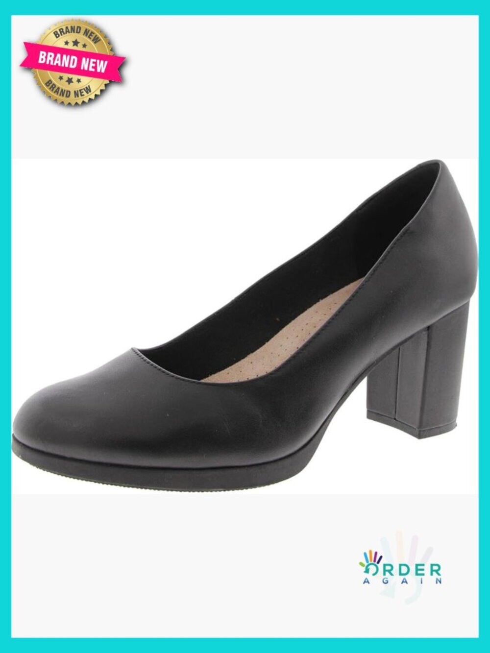 Sleek Leather Block Heel Pumps Slip On Closed Toe Daily Wear